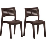 vidaXL - Tuinstoelen - 2 - st - polypropeen - mokkakleurig