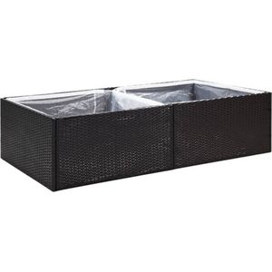 Pflanzkübel Schwarz 157x80x40 cm Poly Rattan Vidaxl