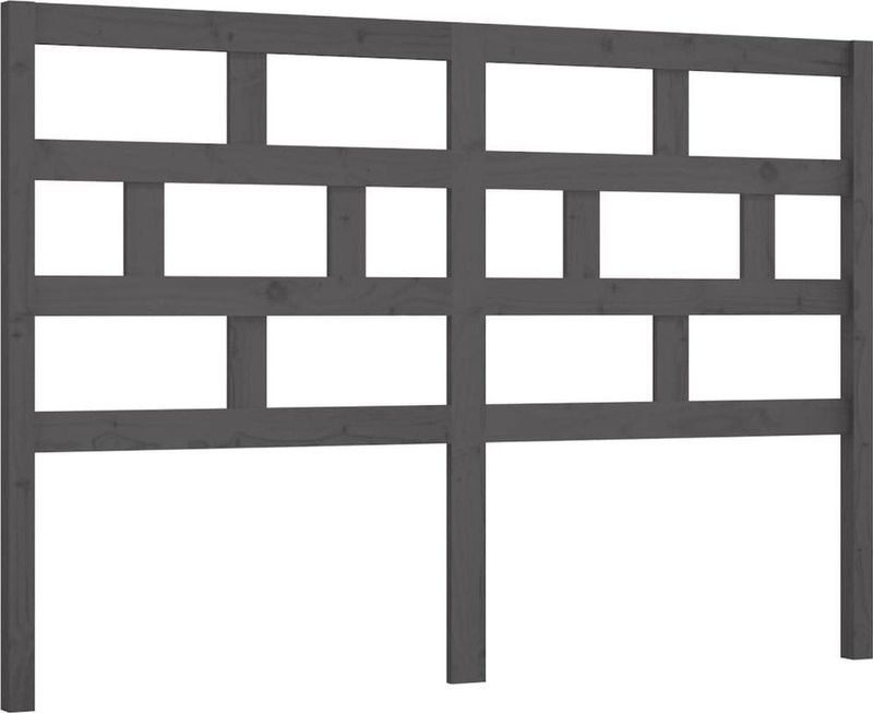 vidaXL Kopfteil Grau 146x4x100 cm Massivholz Kiefer