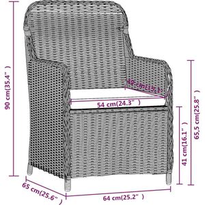 VidaXL 5-delige Tuinset met Kussens - Bruin