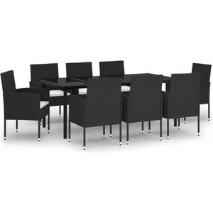 vidaXL 9-tlg. Garten-Essgruppe Schwarz