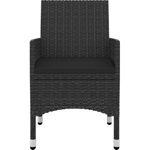 vidaXL 7-tlg. Garten-Essgruppe mit Auflagen Poly Rattan und Glas