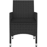 VidaXL Tuinset 3-delig met Kussens - Poly Rattan en Glas
