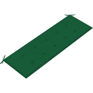vidaXL Bankje Batavia met groen kussen 150 cm massief teakhout