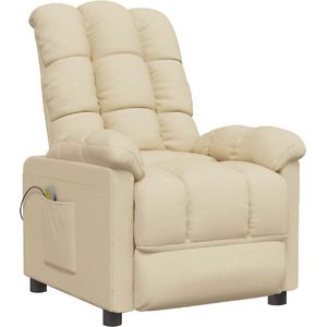 vidaXL Massagestoel - Crèmekleurig - Stof - Verstelbaar Ontwerp