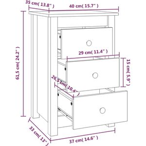 vidaXL-Nachtkastjes-2-st-40x35x61,5-cm-massief-grenenhout-wit