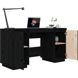 VidaXL Bureau 140x50x75 cm Massief Grenenhout Zwart