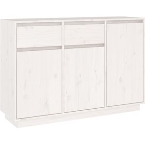 VidaXL Dressoir 110x34x75 cm Massief Grenenhout Wit