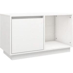 VidaXL Tv-meubel 74x35x44 cm Massief Grenenhout Wit