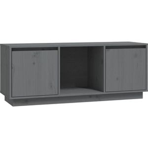 vidaXL TV-Schrank Grau 110,5x35x44 cm Massivholz Kiefer