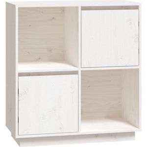 VidaXL Dressoir 74x35x80 cm Massief Grenenhout Wit