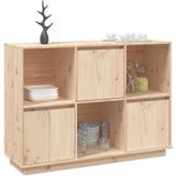 VidaXL Dressoir 110,5x35x80 cm Massief Grenenhout