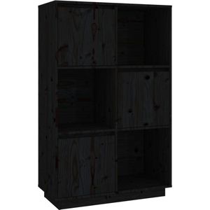 vidaXL-Hoge-kast-74x35x117-cm-massief-grenenhout-zwart