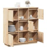 vidaXL Hoge kast 110,5x35x117 cm massief grenenhout