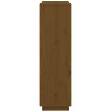 vidaXL Hoge kast 110,5x35x117 cm massief grenenhout honingbruin
