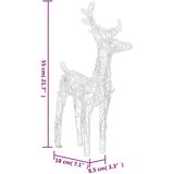 vidaXL - Kerstrendieren - 2 Stuks - Warmwit - Acryl