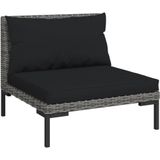 vidaXL 11-delige Loungeset met kussens poly rattan donkergrijs