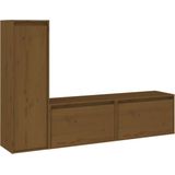VidaXL TV-meubel 3 st massief grenenhout - Honingbruin