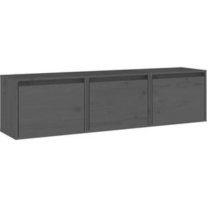 vidaXL-Tv-meubelen-3-st-massief-grenenhout-grijs