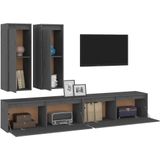 vidaXL-Tv-meubelen-4-st-massief-grenenhout-grijs