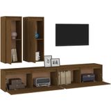 VidaXL TV-meubel 4 st massief grenenhout - Honingbruin