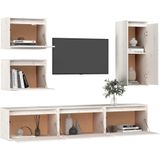 VidaXL TV-meubel 6 st massief grenenhout wit