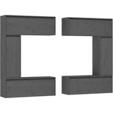 vidaXL-Tv-meubelen-6-st-massief-grenenhout-grijs
