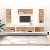 VidaXL TV-meubel 5 st massief grenenhout wit