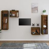 VidaXL TV-meubel 4 st massief grenenhout - Honingbruin