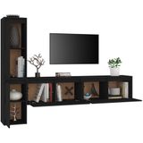 VidaXL TV-meubel 4 st massief grenenhout zwart