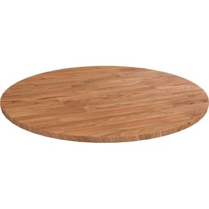 vidaXL - Tafelblad - rond - Ø50x1,5 - cm - behandeld - massief - eiken - lichtbruin