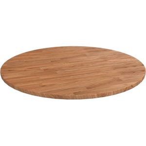 vidaXL Tafelblad rond Ø70x1,5 cm bewerkt massief eikenhout lichtbruin
