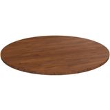 vidaXL Tafelblad rond Ø70x1,5 cm bewerkt massief eikenhout donkerbruin