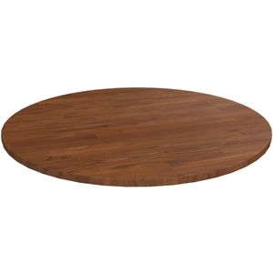 vidaXL Tafelblad rond Ø70x1,5 cm bewerkt massief eikenhout donkerbruin