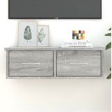 vidaXL - Tv-wandmeubelx26x18,5 - cm - bewerkt - hout - grijs - sonoma - eiken