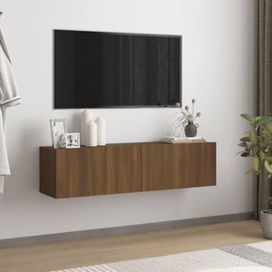 VidaXL TV-wandmeubel 120x30x30 cm - Bewerkt Hout - Bruineikenkleurig