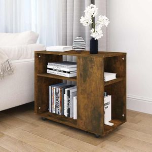 vidaXL - Bijzettafel - Gerookt Eikenkleurig - Bewerkt Hout - 70x35x55 cm