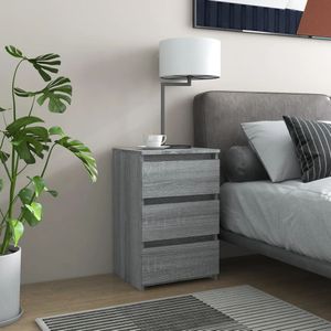 vidaXL Nachtkastjes - 2 Stuks - Grijs - Bewerkt Hout - Multifunctioneel