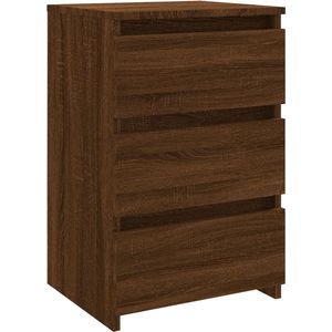 VidaXL Nachtkastje 40x35x62,5 cm - Bewerkt Hout - Bruineikenkleurig