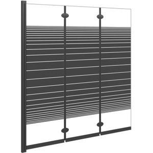 vidaXL - Douchewand - inklapbaar - 3 - panelen - 130x130 - cm - ESG - zwart