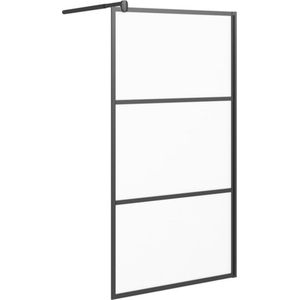 VidaXL-Inloopdouchewand-115x195-cm-mat-ESG-glas-zwart