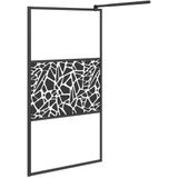 VidaXL-Inloopdouchewand-met-stenenmotief-100x195-cm-ESG-glas-zwart