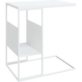 vidaXL - Bijzettafel - 55x36x59,5 - cm - bewerkt - hout - wit