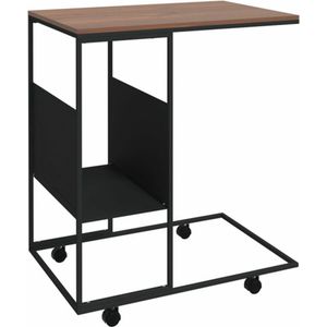 O'DADDY Bijzettafel Mangohout - Met Wielen en Pootjes - 50x35x55 cm | Leen Bakker