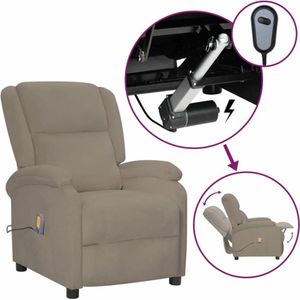 vidaXL - Massagestoel - Fluweel - Lichtgrijs - Elektrisch Verstelbaar