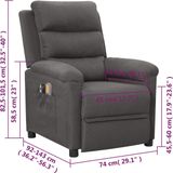 vidaXL - Massagestoel - Donkergrijs - Elektrisch - Verstelbare Posities