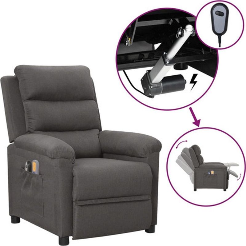 vidaXL - Massagestoel - Donkergrijs - Elektrisch - Verstelbare Posities