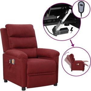vidaXL Massagestoel - Elektrisch - Wijnrood - Stof