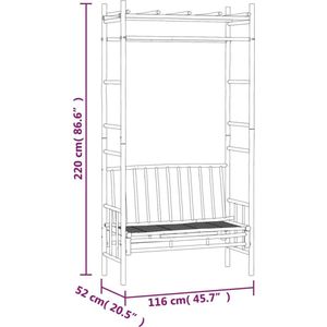 VidaXL Tuinbank met Pergola 116 cm Bamboe