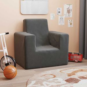 Kindersofa Anthrazit Weich Plüsch Vidaxl